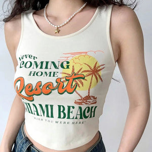 Miami Beach Cropped Camisole ~ HANDMADE