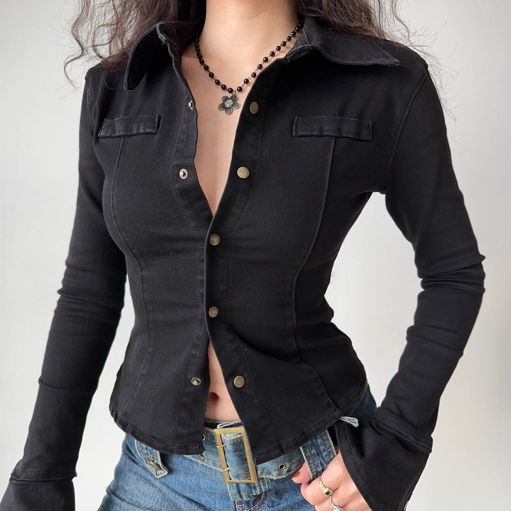Designer Denim Button Front Polo – Pellucid Designer Denim Button Front Polo – Pellucid