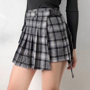 Irregular Pleated Chain Skirt - Pellucid