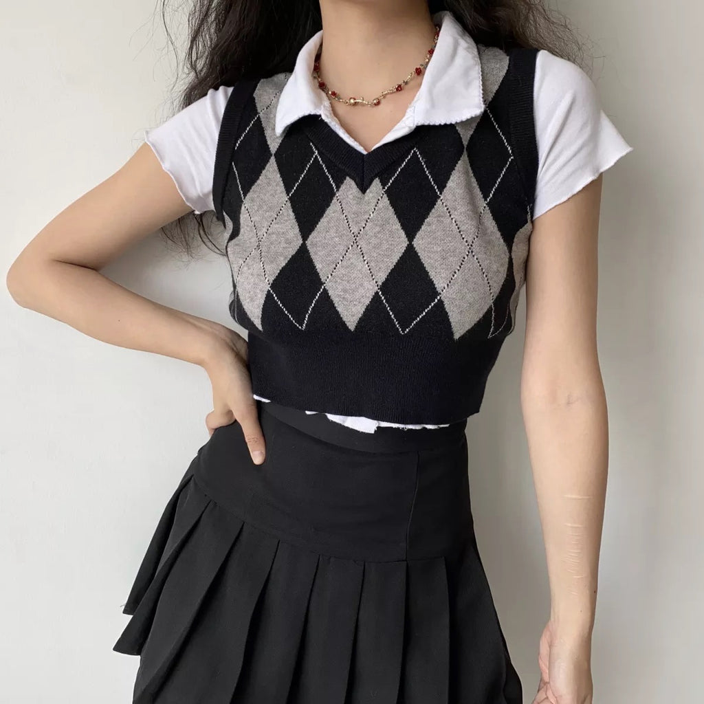 Babydoll Argyle Vest – Pellucid