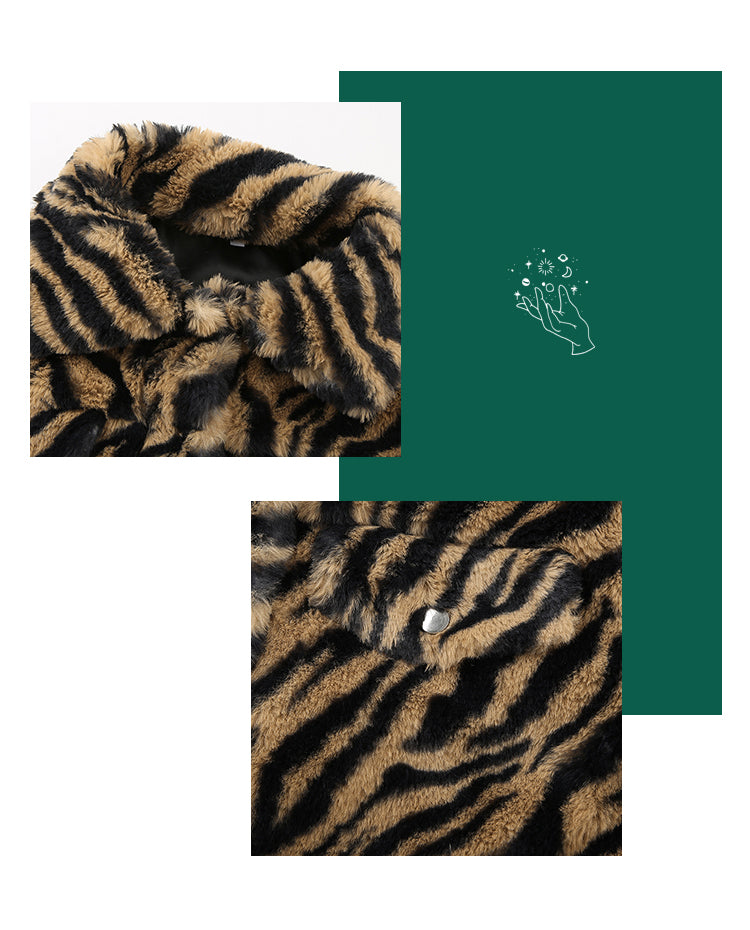 Tiger Print Plush Coat ~ HANDMADE