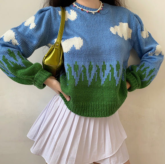 Happy Days Cloud Knit Sweater