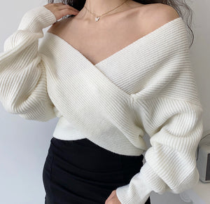 Maeve Cross Wrap Pullover Sweater