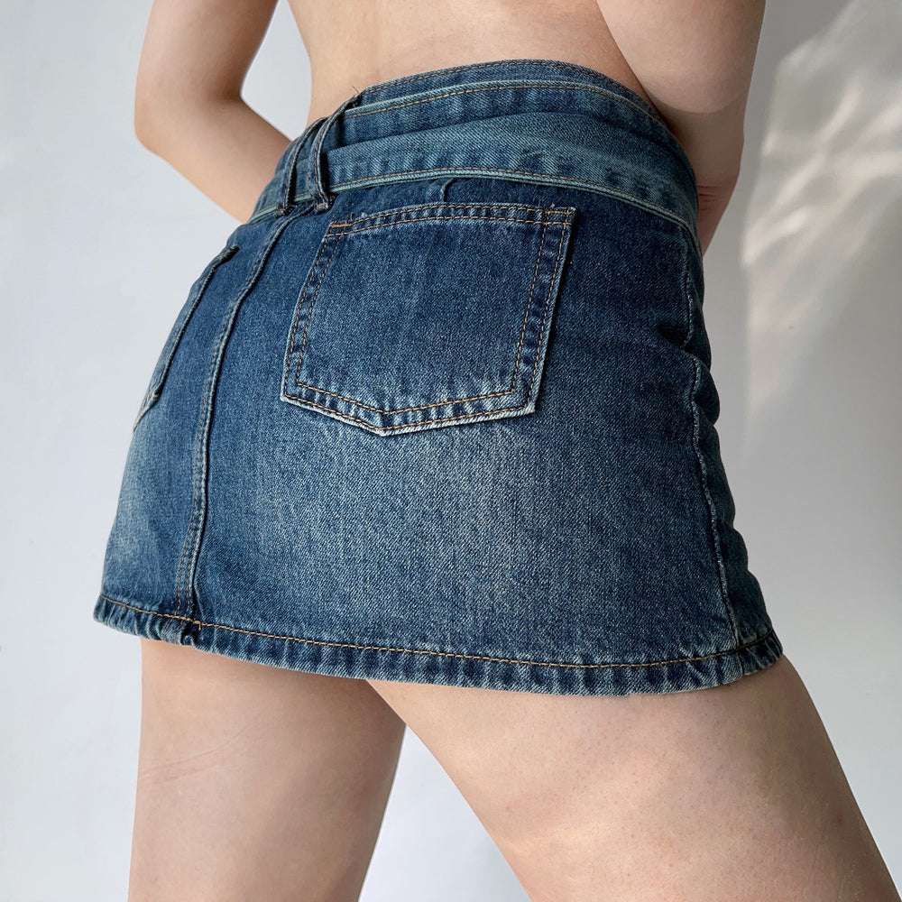 Hot Girl Denim Mini Skirt