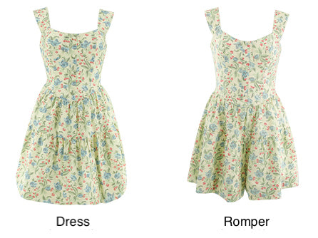 Magical Meadow Floral Romper Dress ~ HANDMADE