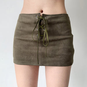 Aubrey Velvet Tie Mini Skirt