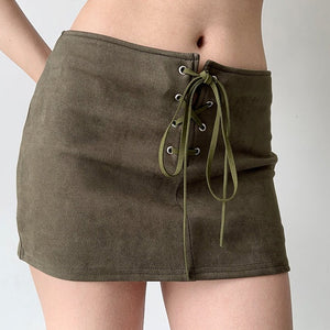Aubrey Velvet Tie Mini Skirt
