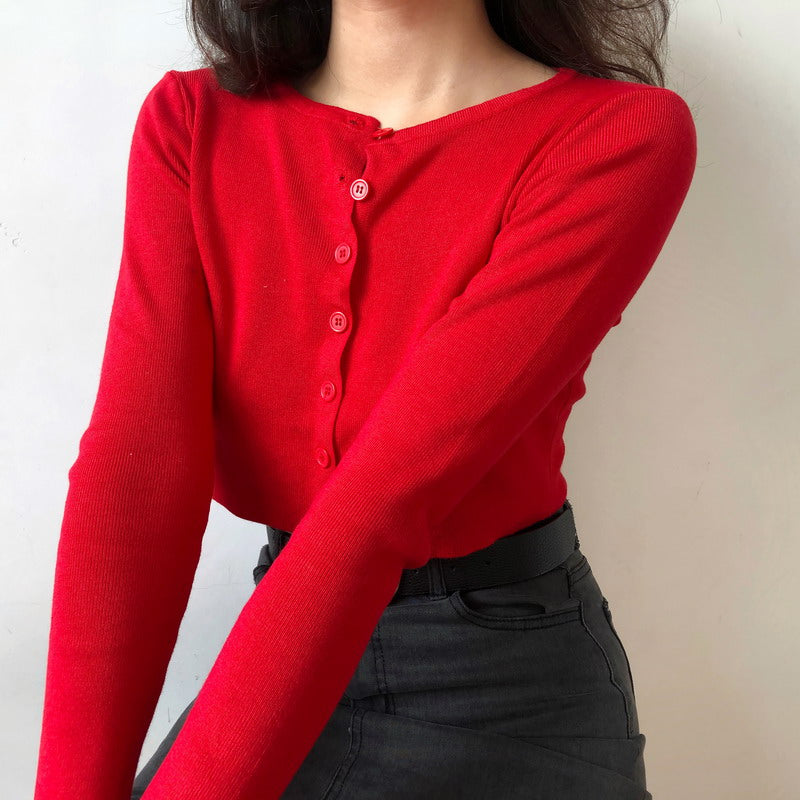 Athena Knit Top // Red