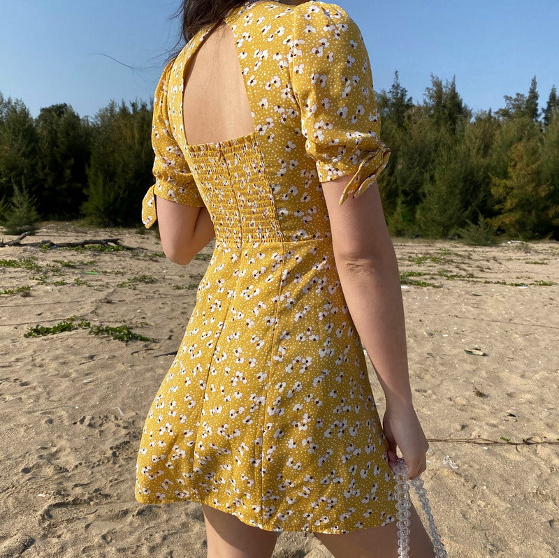Posey Cutout Dress // Yellow – Pellucid