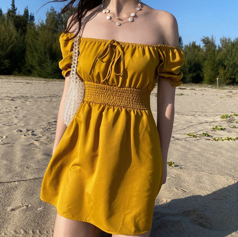 Puff Sleeve Picnic Dress Medium / Yellow Puff Sleeve Picnic Dress Medium / Yellow
