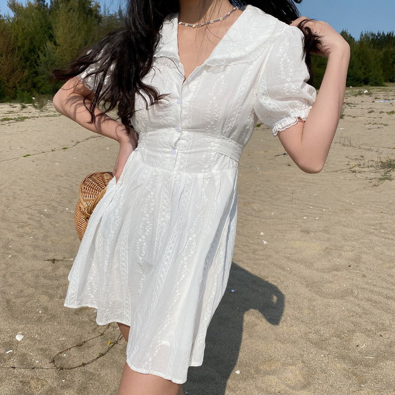 Arlene Milkmaid Lace Dress Medium