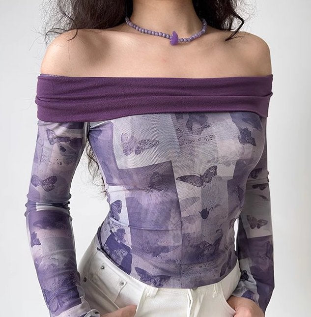 
            
                Load image into Gallery viewer, Maya Butterfly Off-Shoulder Top ~ HANDMADE
            
        