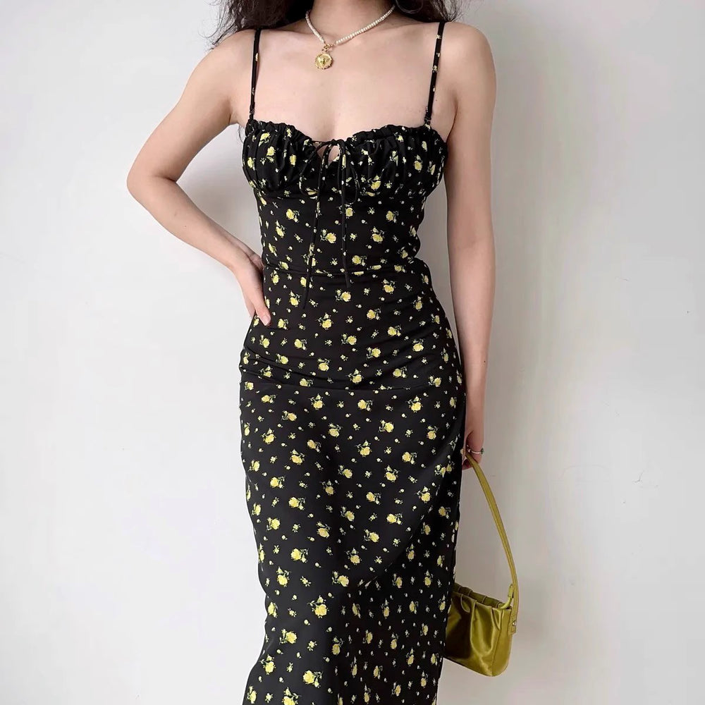 
            
                Load image into Gallery viewer, Yellow Florals Midi Dress
            
        