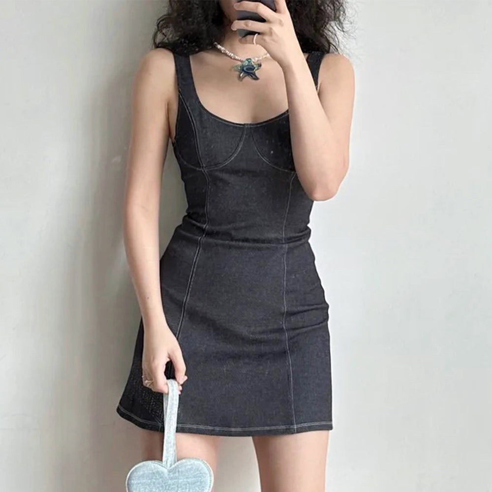 Backless Denim Stitch Sundress ~ HANDMADE XL Backless Denim Stitch Sundress ~ HANDMADE XL