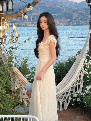 70s French Lace Maxi Dress ~ HANDMADE Pellucid 70s French Lace Maxi Dress ~ HANDMADE Pellucid