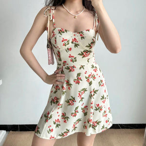 Delicate Cherry Print Dress