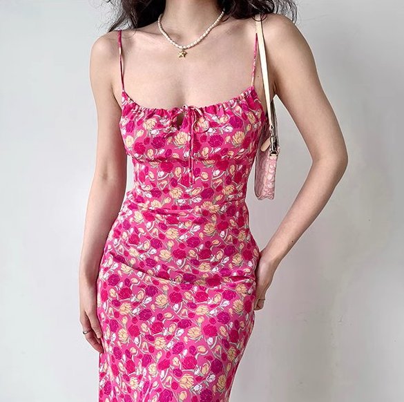 Floral Paradise Midi Dress ~ HANDMADE