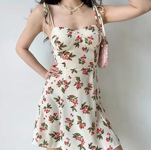 Delicate Cherry Print Dress