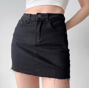 
            
                Load image into Gallery viewer, Cowgirl Distressed Denim Skirt
            
        