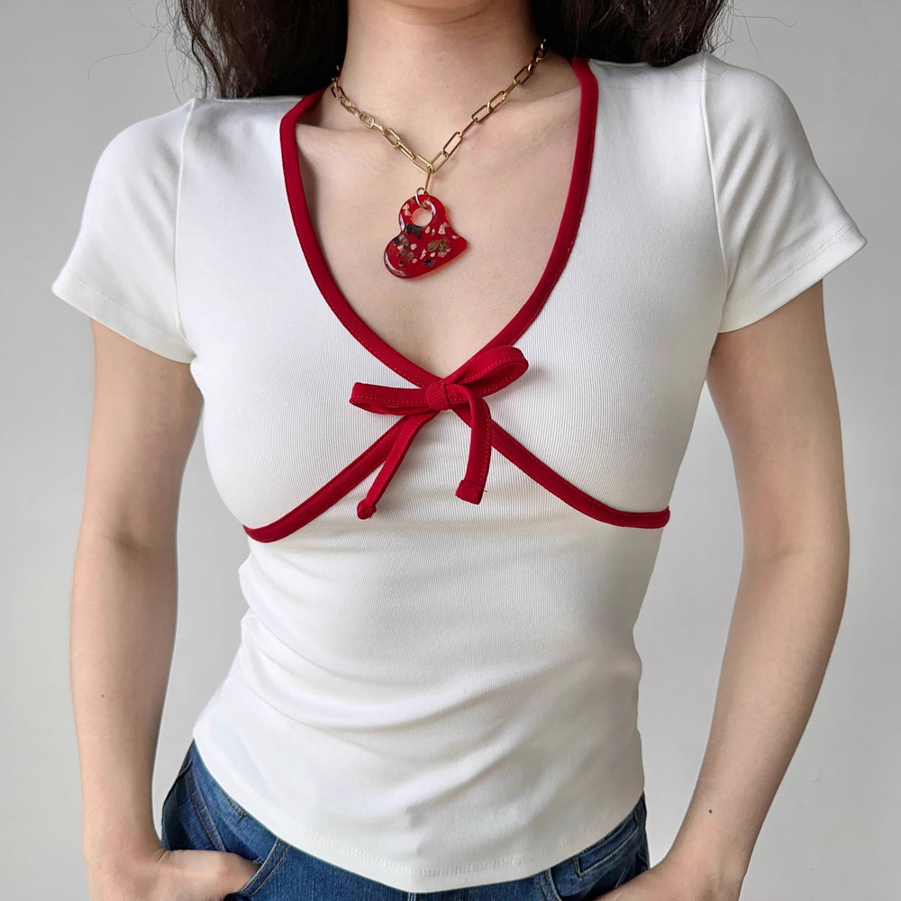 Doll Ribbon Shirt ~ HANDMADE