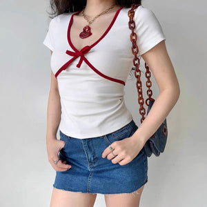 
            
                Load image into Gallery viewer, Doll Ribbon Shirt ~ HANDMADE
            
        