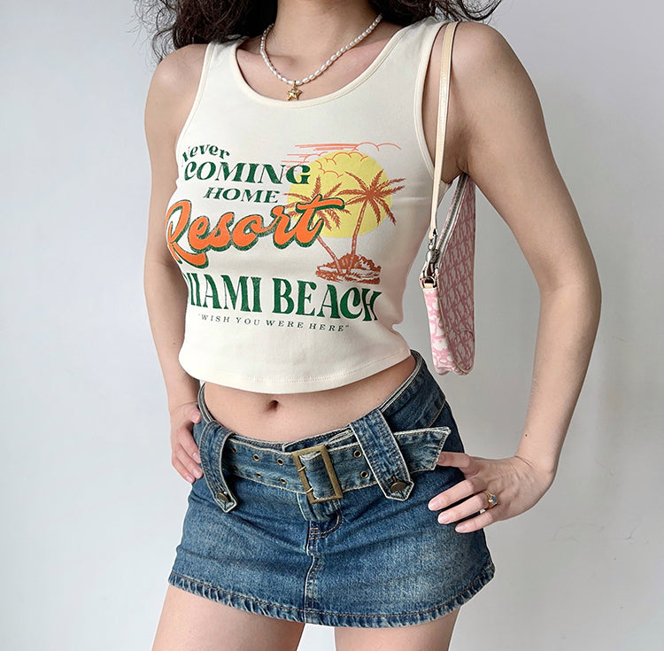 
            
                Load image into Gallery viewer, Miami Beach Cropped Camisole ~ HANDMADE
            
        