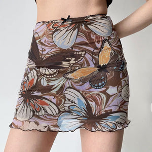Retro Butterfly Mesh Skirt ~ HANDMADE
