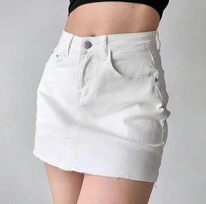 
            
                Load image into Gallery viewer, Cowgirl Distressed Denim Skirt
            
        