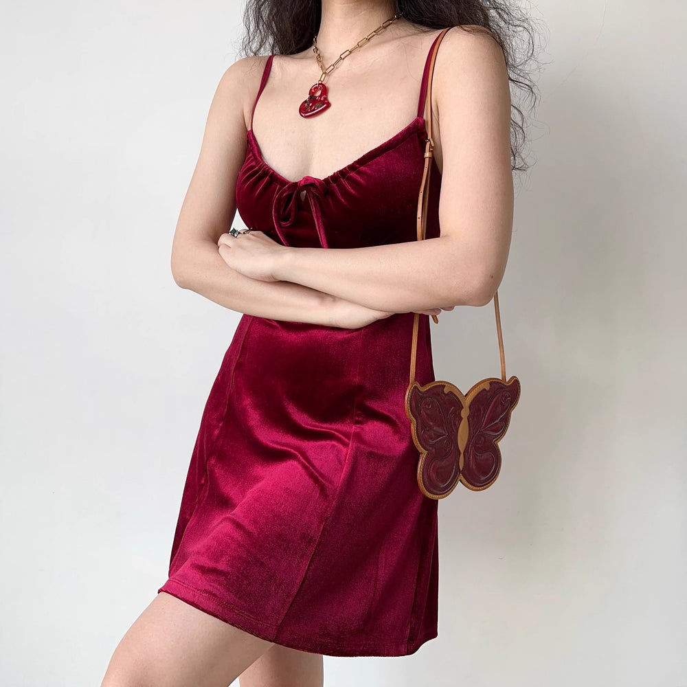 Velvet Hunny A-Line Dress ~ HANDMADE // Wine Red Pellucid Velvet Hunny A-Line Dress ~ HANDMADE // Wine Red Pellucid