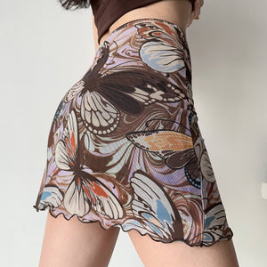 Retro Butterfly Mesh Skirt ~ HANDMADE