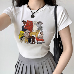 Love 4 Dogs Embroidered Tee ~ HANDMADE