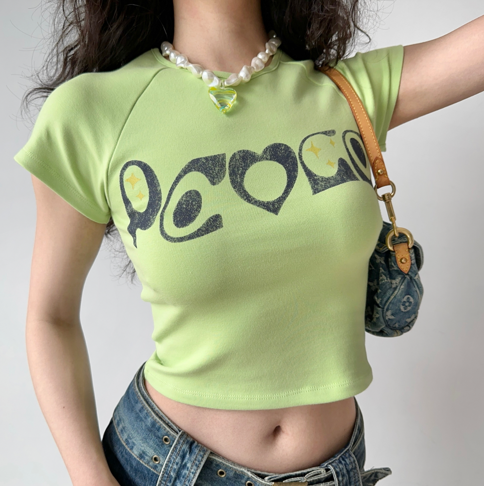 
            
                Load image into Gallery viewer, Lucky Vintage Baby Tee ~ HANDMADE
            
        