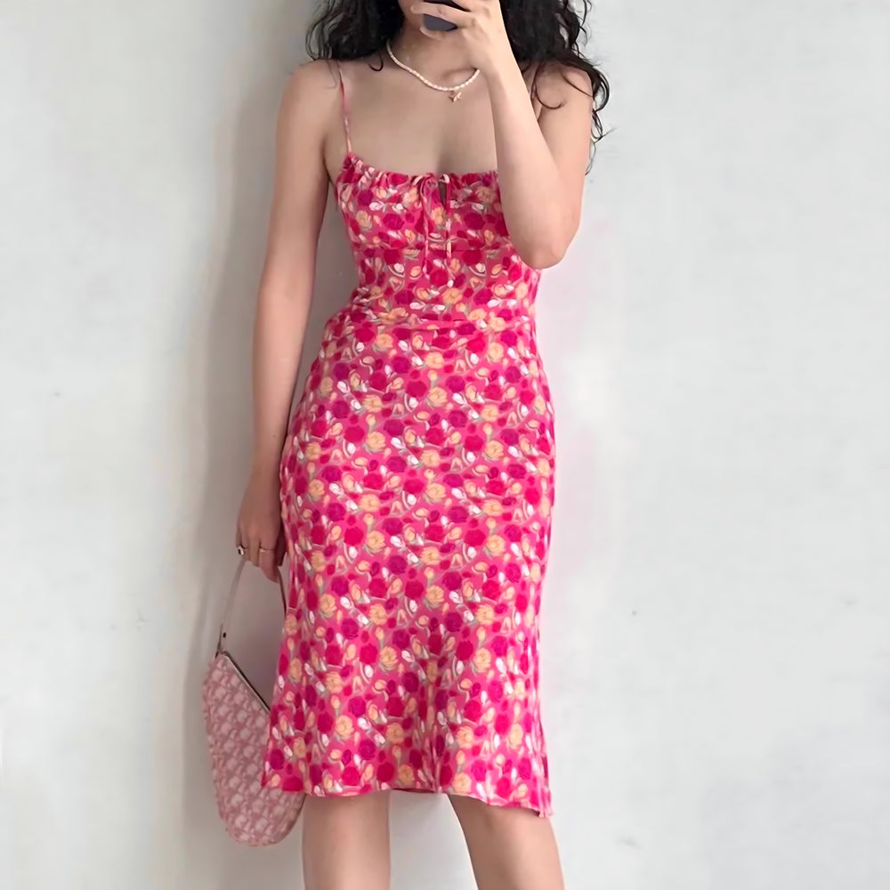 Floral Paradise Midi Dress ~ HANDMADE