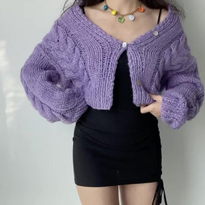 Margaret Heavy Cable Knit Cardigan