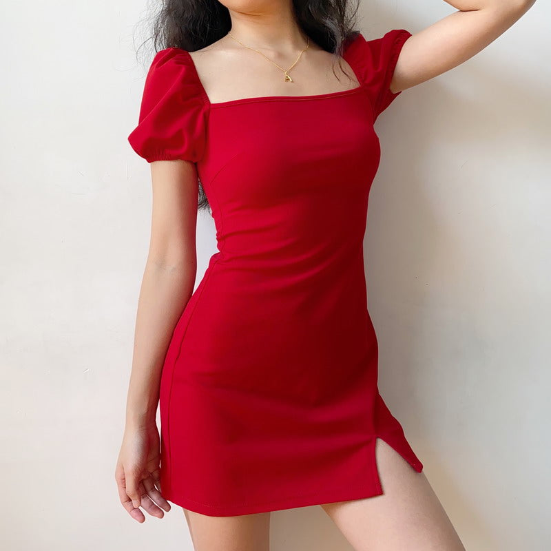 Paris Scene Mini Dress // Red ~ HANDMADE - Pellucid