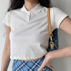 Basics Crop Polo Top