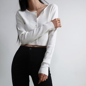 
            
                Load image into Gallery viewer, Athena Knit Top // White - Pellucid
            
        