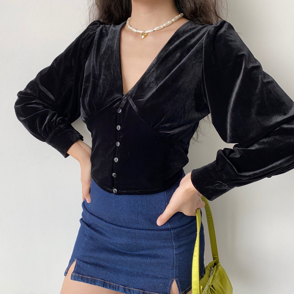 Black Swan Velvet Blouse