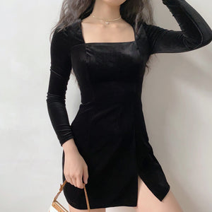Wine Night Velvet Dress ~ HANDMADE