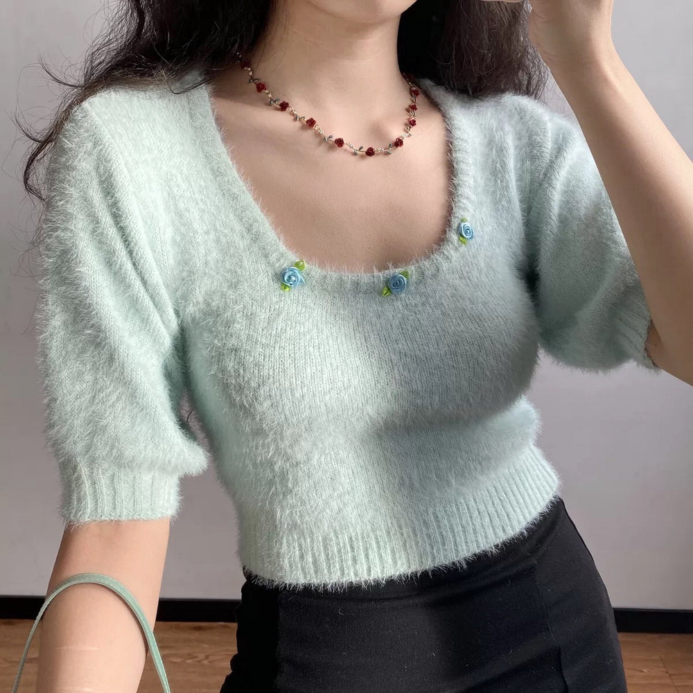 Daphne Rosette Pullover Sweater