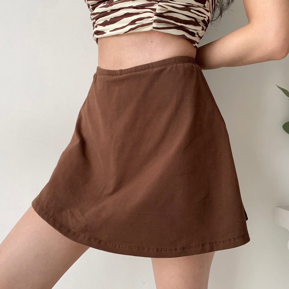 Timeless Retro Brown Skirt ~ HANDMADE