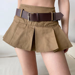 Y2K Corduroy Pleated Mini Skirt