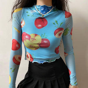 Fruit Platter Mesh Top ~ HANDMADE