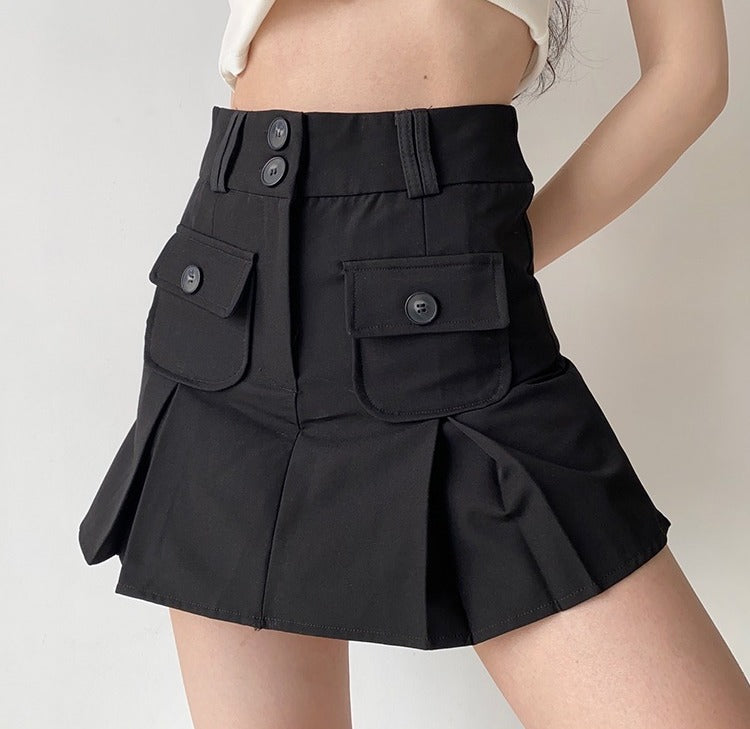 
            
                Load image into Gallery viewer, Raquelle Pleated Pocket Skirt
            
        
