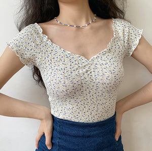 Freshly Picked Floral Stretch Top ~ HANDMADE