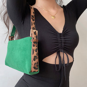 Jade Leopard Shoulder Bag ~ HANDMADE