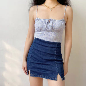 Cornflower Blue Front Tie Cami ~ HANDMADE - Pellucid