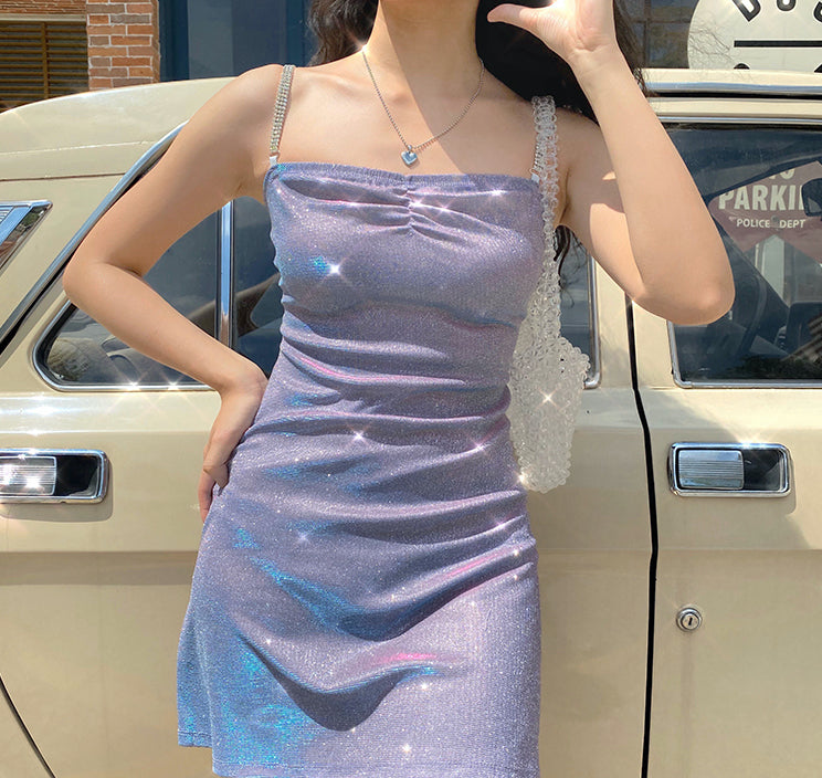 Disco Diamante Mini Dress ~ HANDMADE - Pellucid