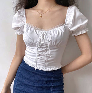 Alice Vintage Court Style Top ~ HANDMADE