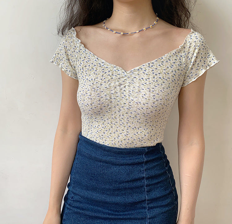 Freshly Picked Floral Stretch Top ~ HANDMADE